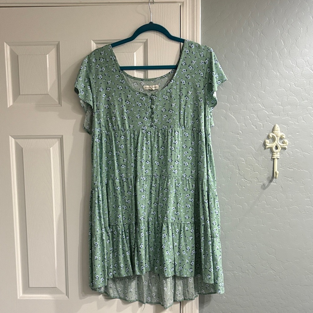 Aeropostale Green Floral Dress